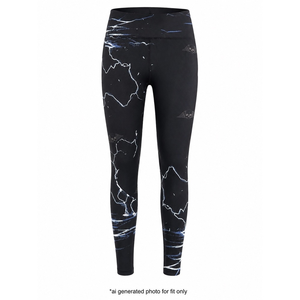 Civil Regime x No Tomorrow Lightning Skull Leggings Women XL Black NWT